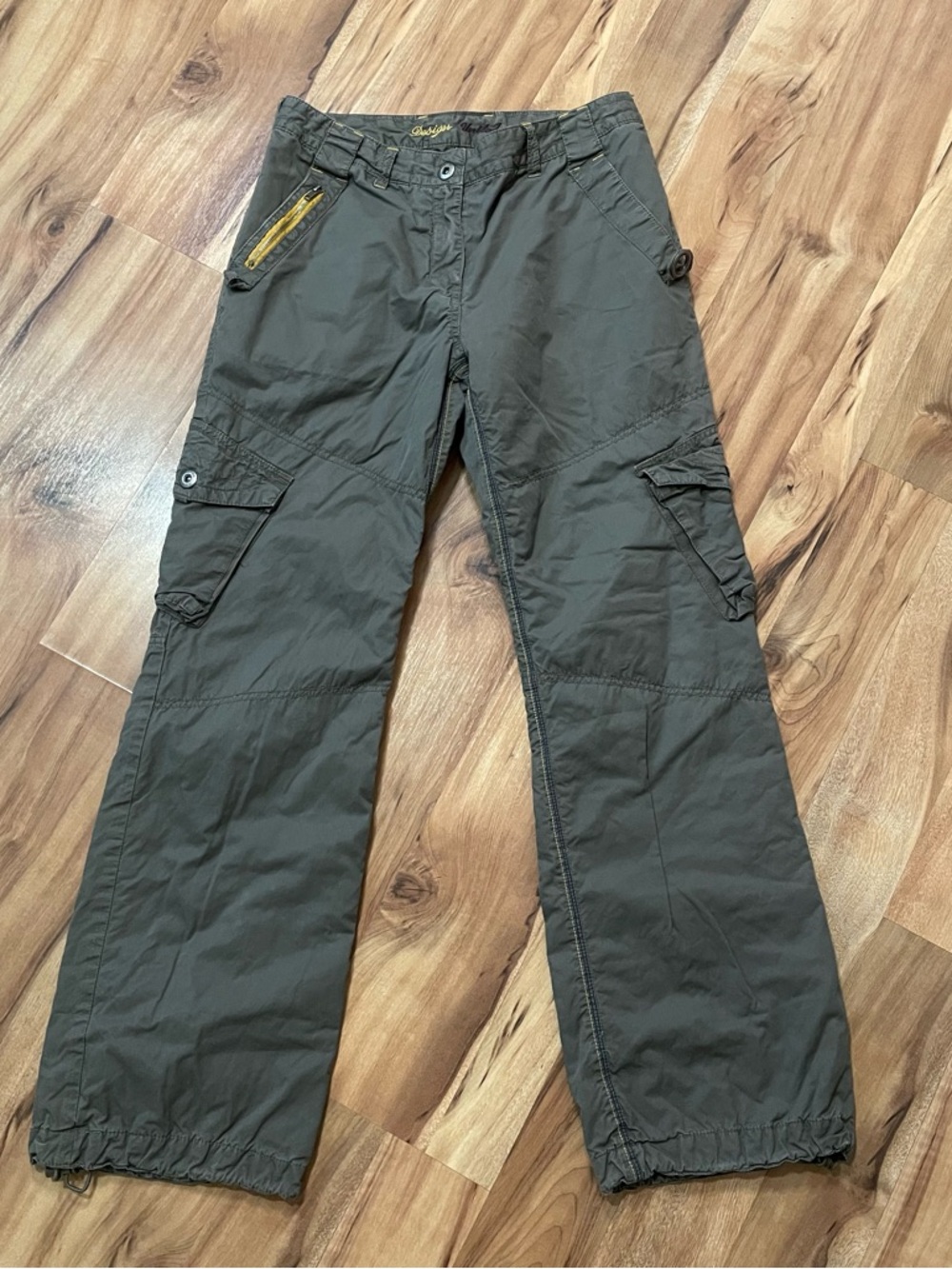 VTG Y2K Designer United Baggy Cargos- Grey Multipocket Gorpcore Pants Sz Small